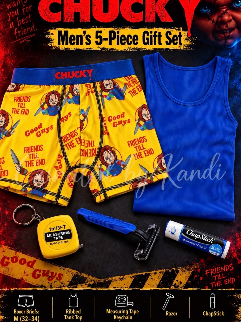 CHUCKY Men’s Boxer Briefs 5-piece Gift Set